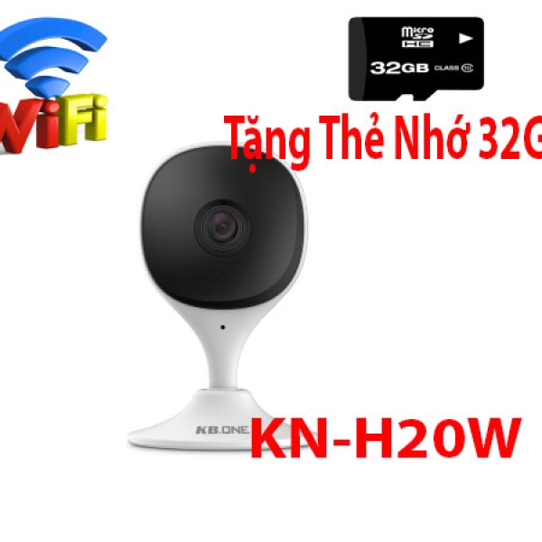 Camera IP Wifi KBONE KN-H21W 2.0 Megapixel, tích hợp còi báo động, đàm thoại 2 chiều, MicroSD tối đa 256GB, phát hiện chuyển động